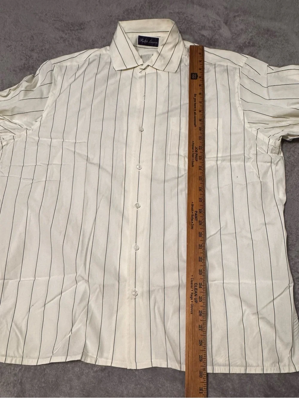 Ralph Lauren Purple Label Men's XL Green Stripe Dress Shirt Made in Italy Cotton